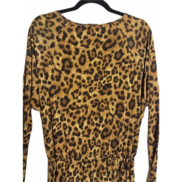 Michael Kors Long Sleeve Cheetah Print Dress XS - Picture 10 of 12